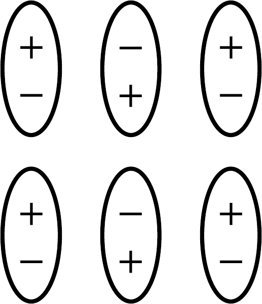 Fig. Dipole arrangement of living-matter molecules in the boundary layer.